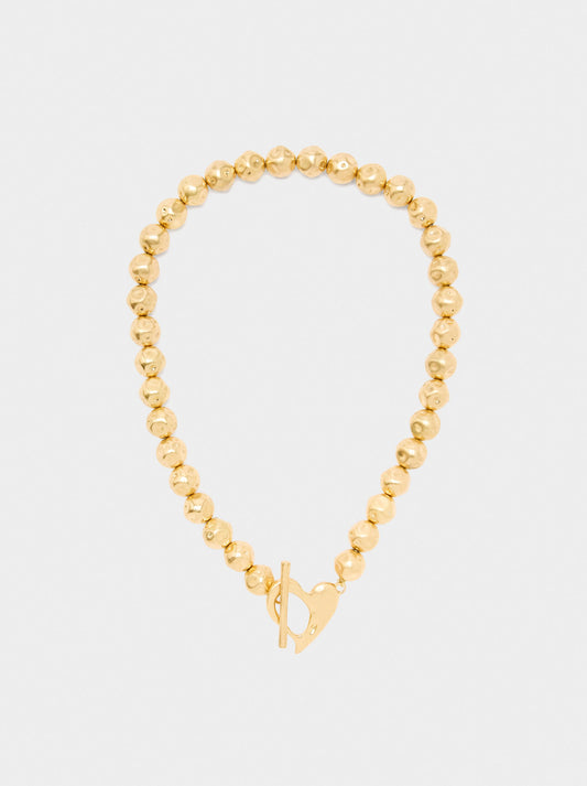 Short Necklace With Beads Stone Effect