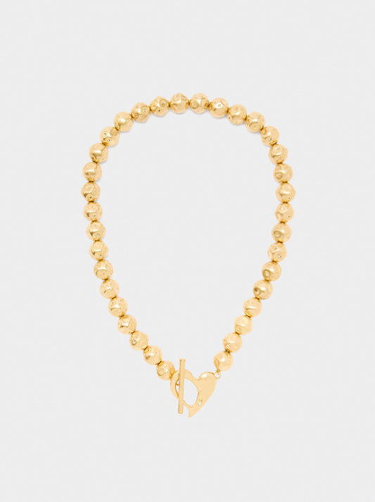 Short Necklace With Beads Stone Effect