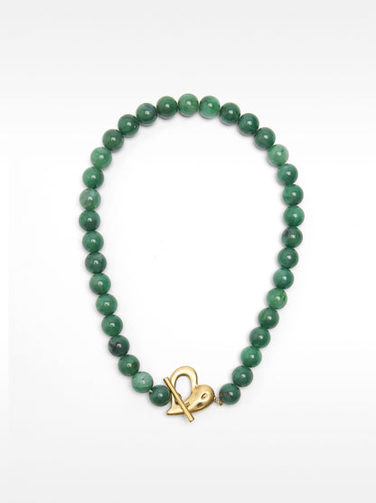 Short Necklace With Stone-Effect Beads