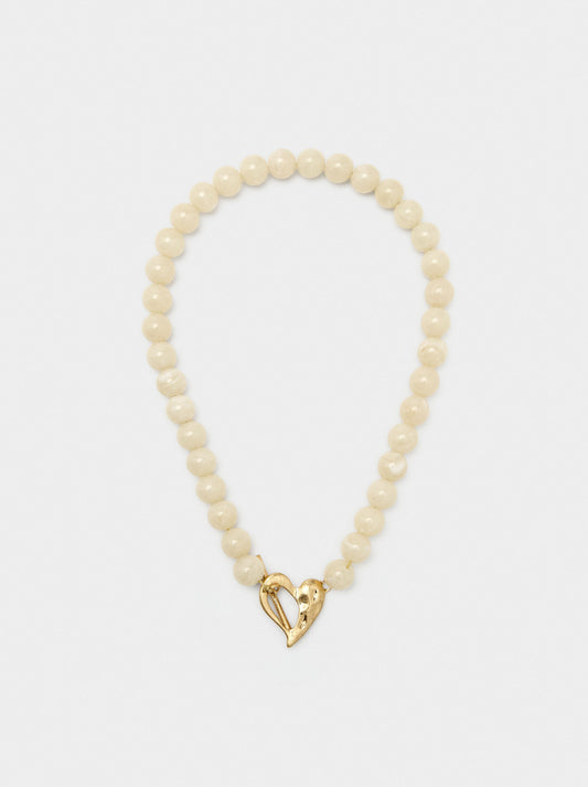 Short Necklace With Beads Stone Effect