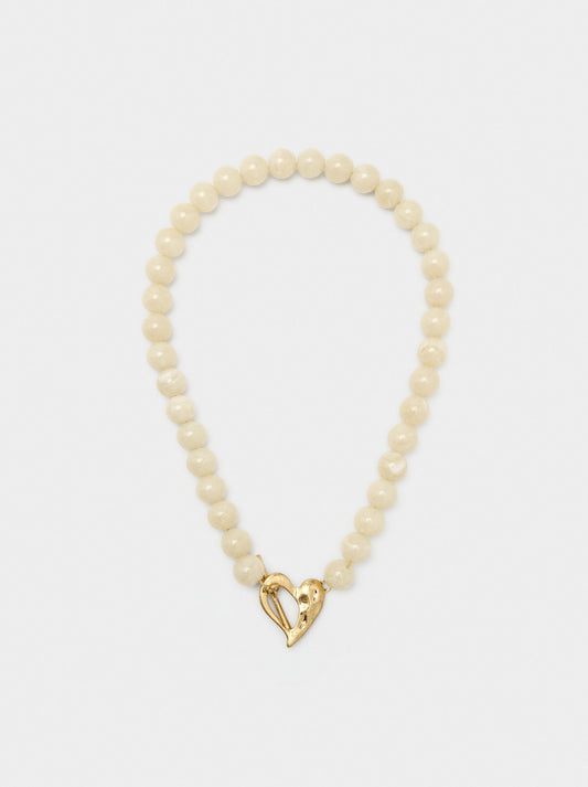 Short Necklace With Beads Stone Effect
