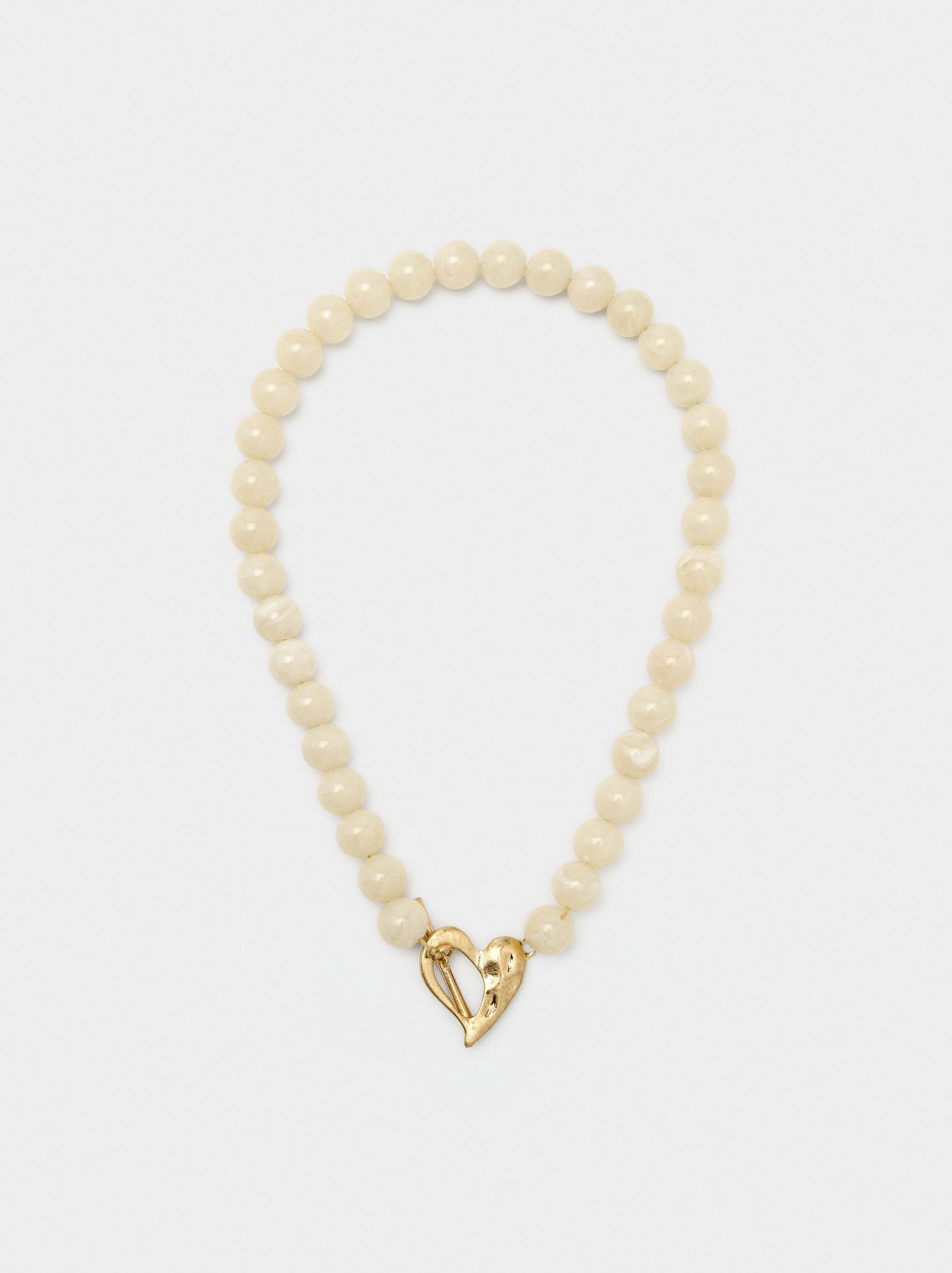 Short Necklace With Beads Stone Effect