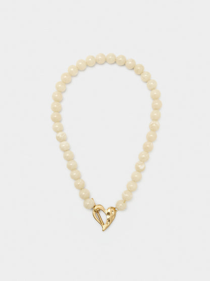 Short Necklace With Beads Stone Effect