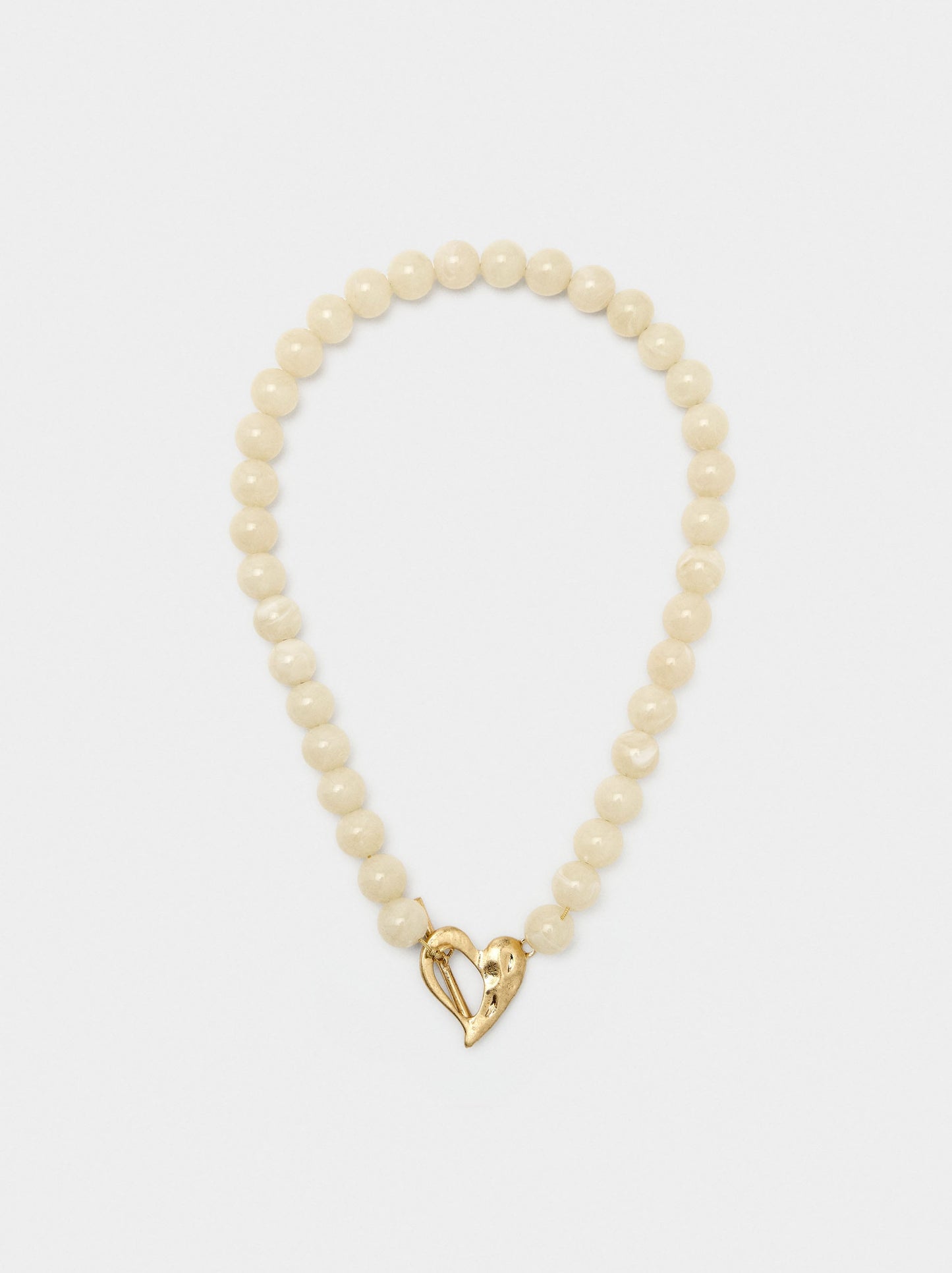 Short Necklace With Beads Stone Effect