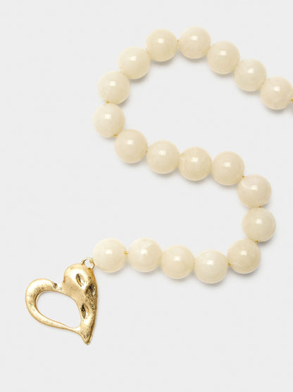 Short Necklace With Beads Stone Effect