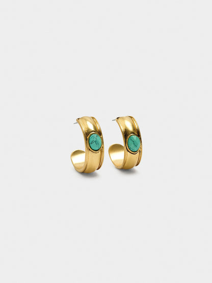 Hoop Earrings With Stone