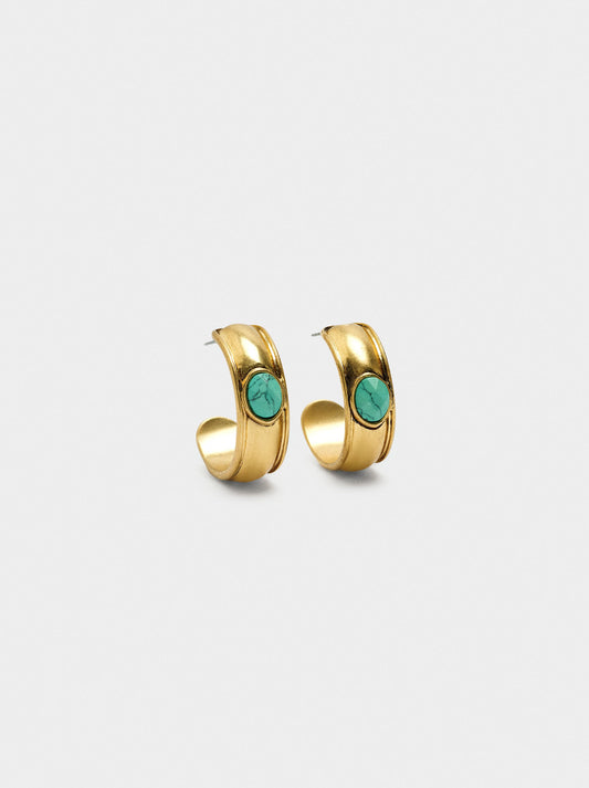 Hoop Earrings With Stone