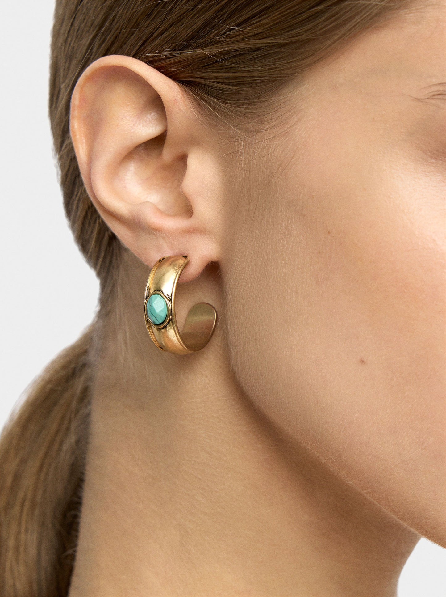 Hoop Earrings With Stone
