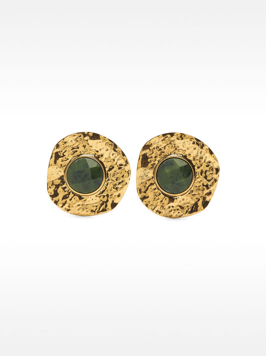 Round Earrings With Stone