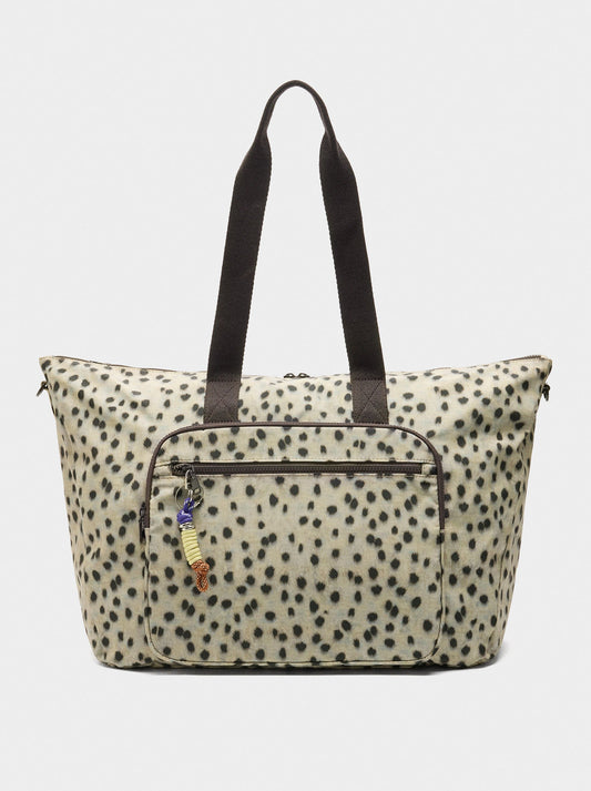 Animal-Print Nylon Weekend Bag