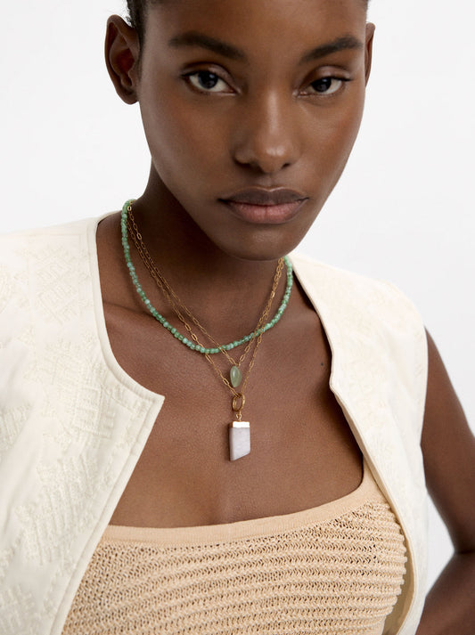 Set Of Necklaces With Stones