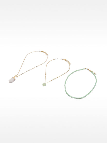 Set Of Necklaces With Stones