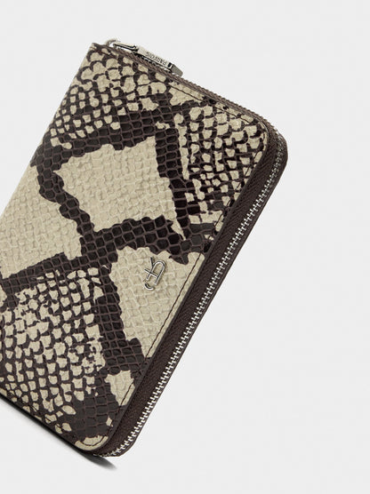 Animal Printed Wallet With Zipper Closure S