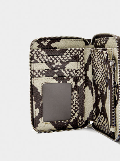 Animal Printed Wallet With Zipper Closure S