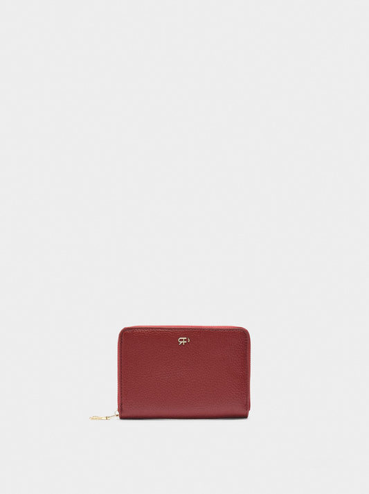 Wallet With Texture And Zipper Closure S