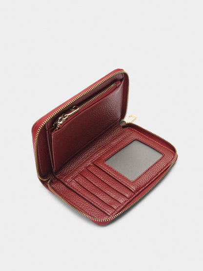 Wallet With Texture And Zipper Closure S