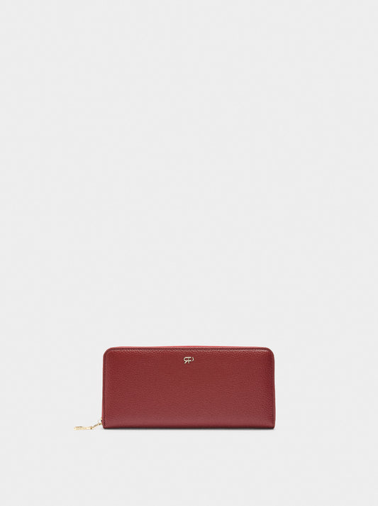 Wallet With Texture And Zipper Closure L