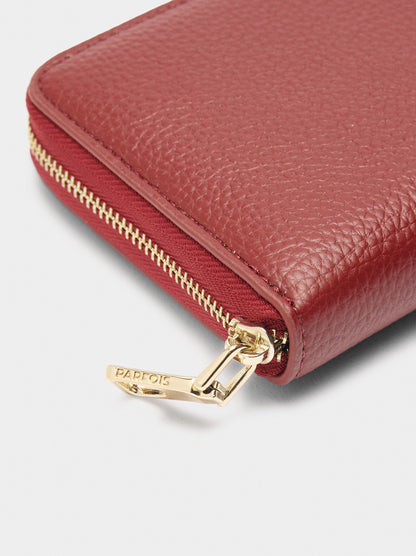 Wallet With Texture And Zipper Closure L
