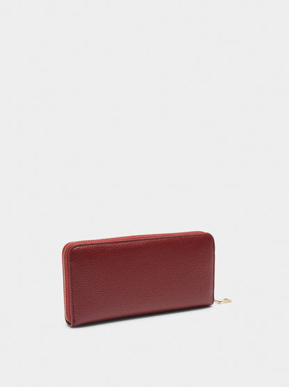 Wallet With Texture And Zipper Closure L