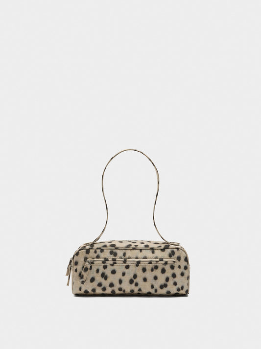 Shoulder Bag In Printed Nylon With Animal Print