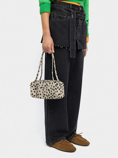 Shoulder Bag In Printed Nylon With Animal Print