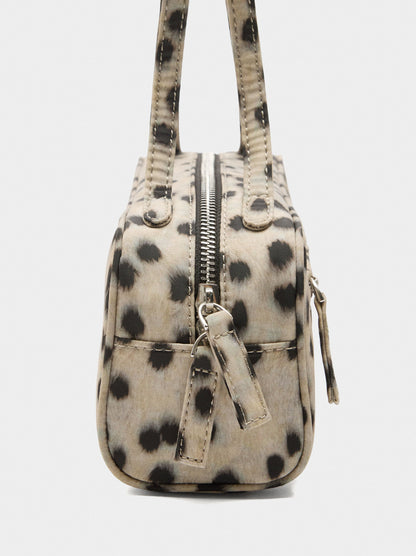 Shoulder Bag In Printed Nylon With Animal Print