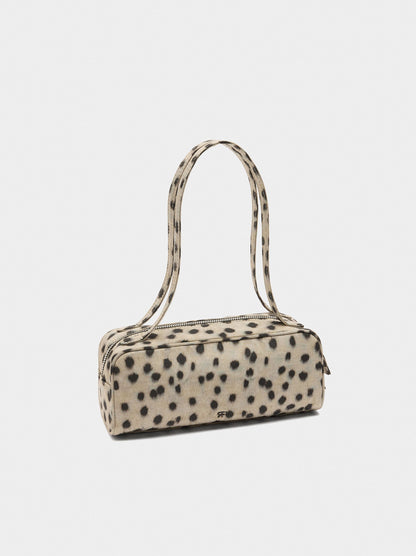 Shoulder Bag In Printed Nylon With Animal Print