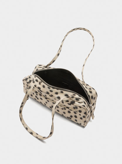 Shoulder Bag In Printed Nylon With Animal Print