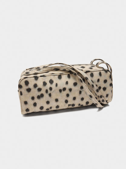 Shoulder Bag In Printed Nylon With Animal Print