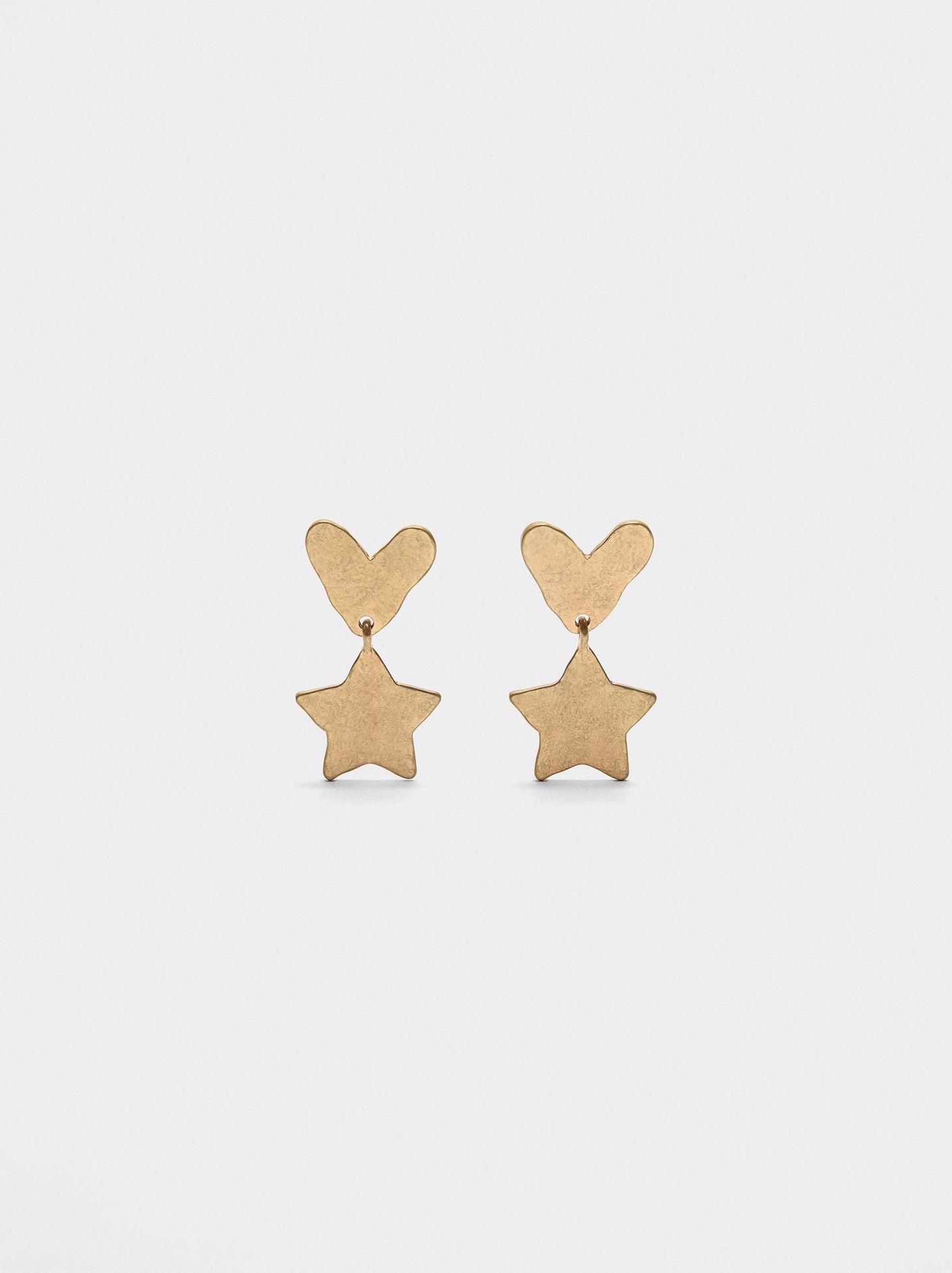 Earrings With Heart And Star
