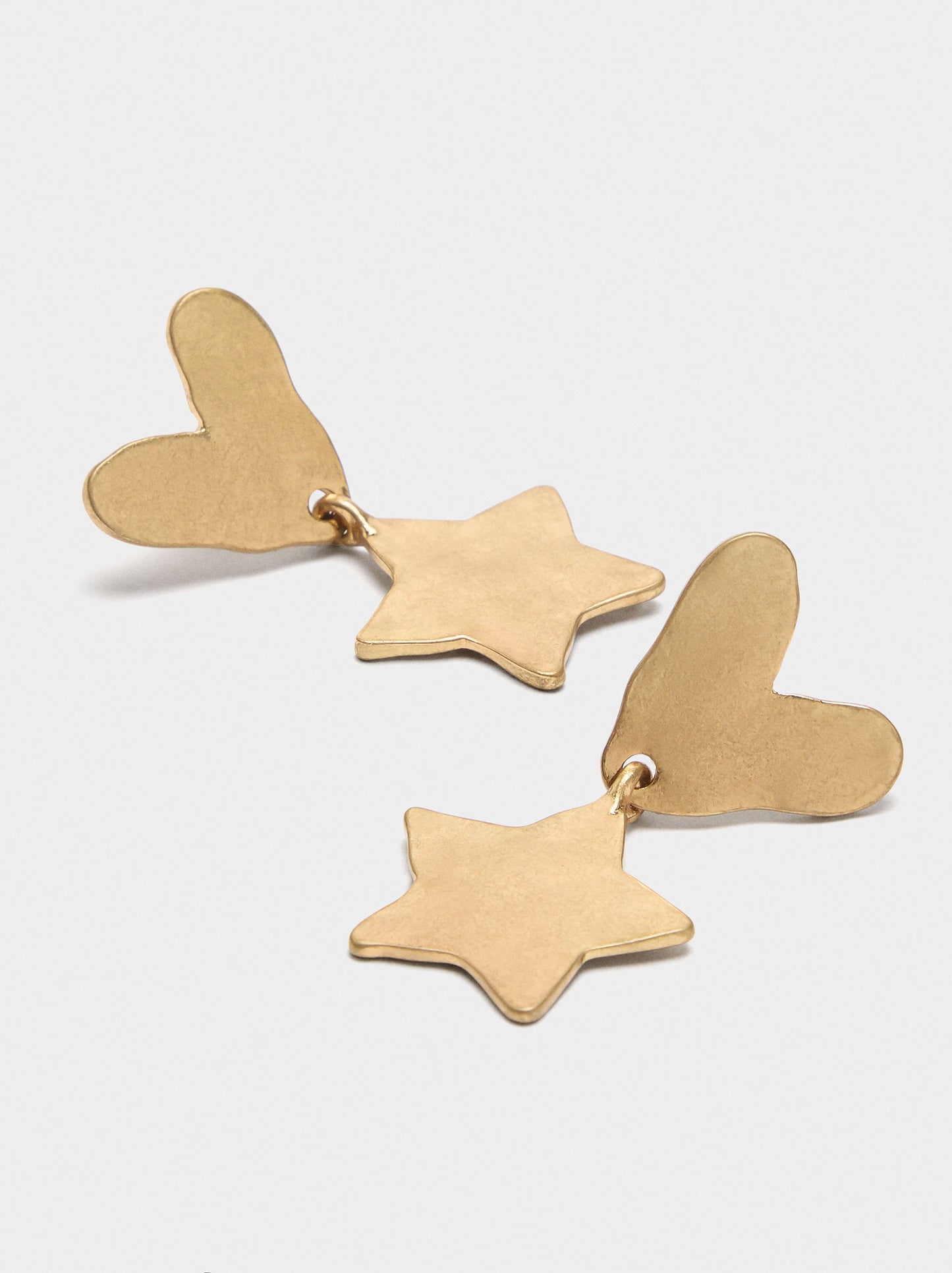 Earrings With Heart And Star