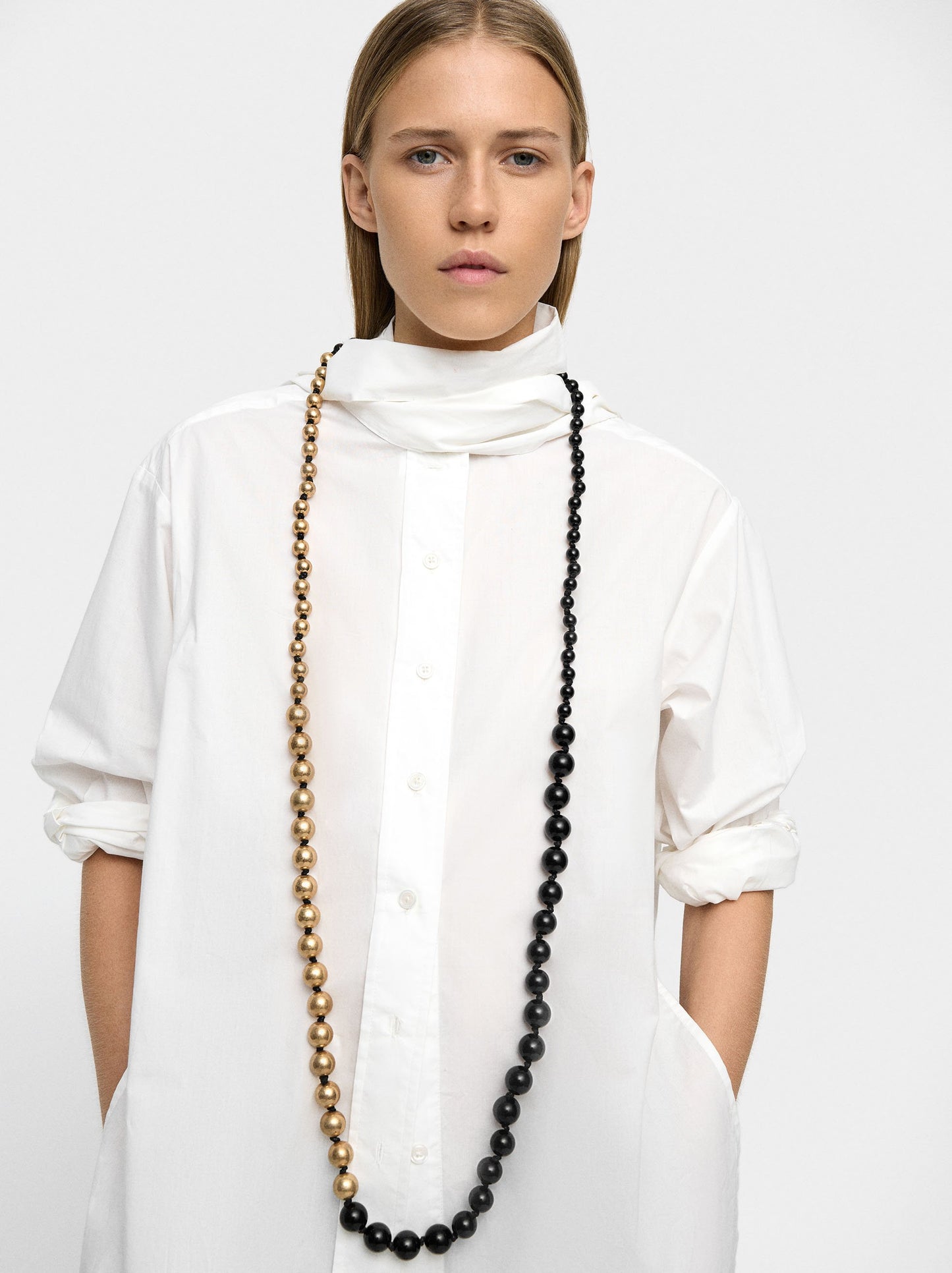 Bicolor Necklace With Two Turns