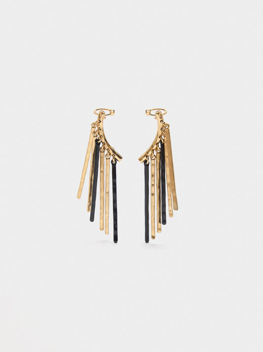 Earrings Ear Jacket With Bicolor Bars