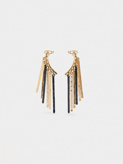 Earrings Ear Jacket With Bicolor Bars