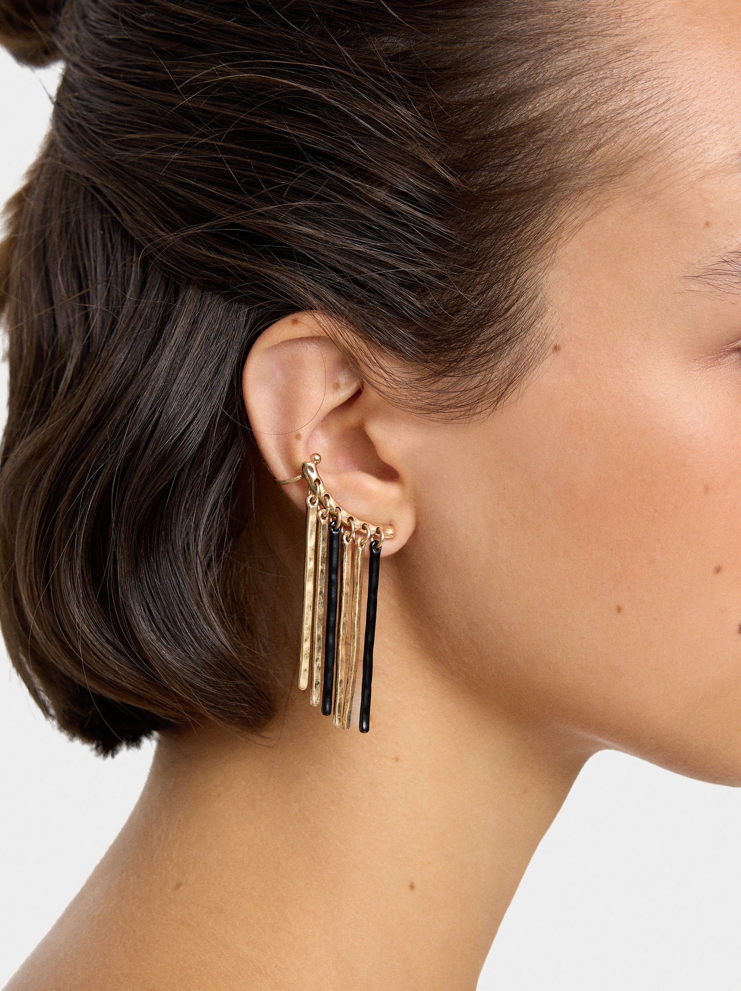 Earrings Ear Jacket With Bicolor Bars