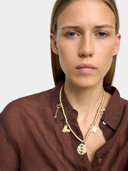 Gold Necklace With Pendants