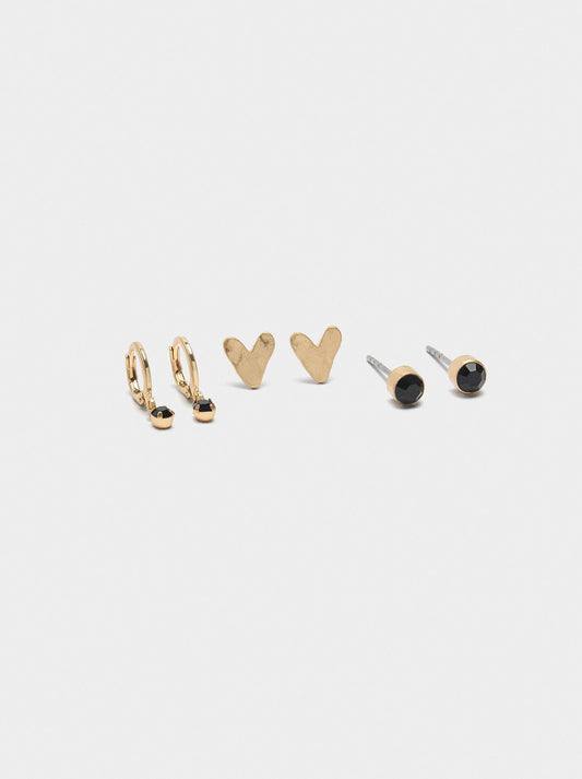 Set Of Earrings With Heart