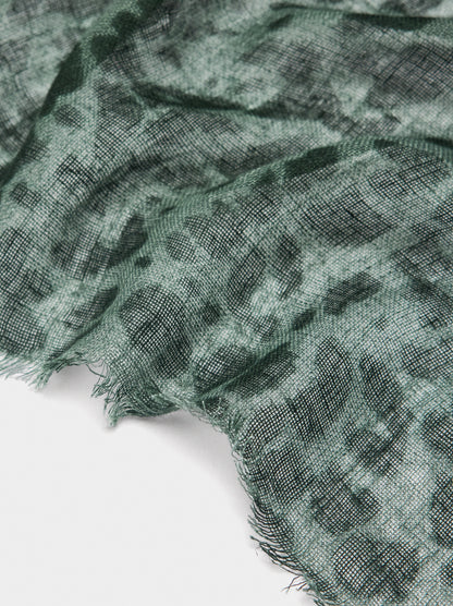 Printed Scarf With Linen