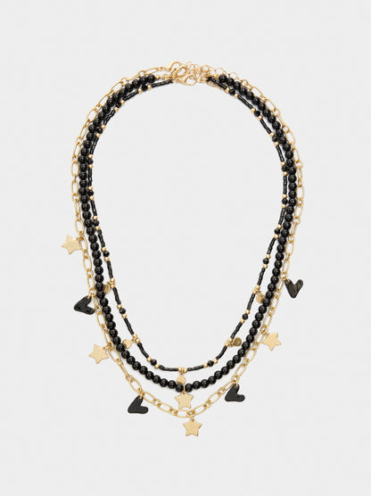 Set Of Short Necklaces With Beads