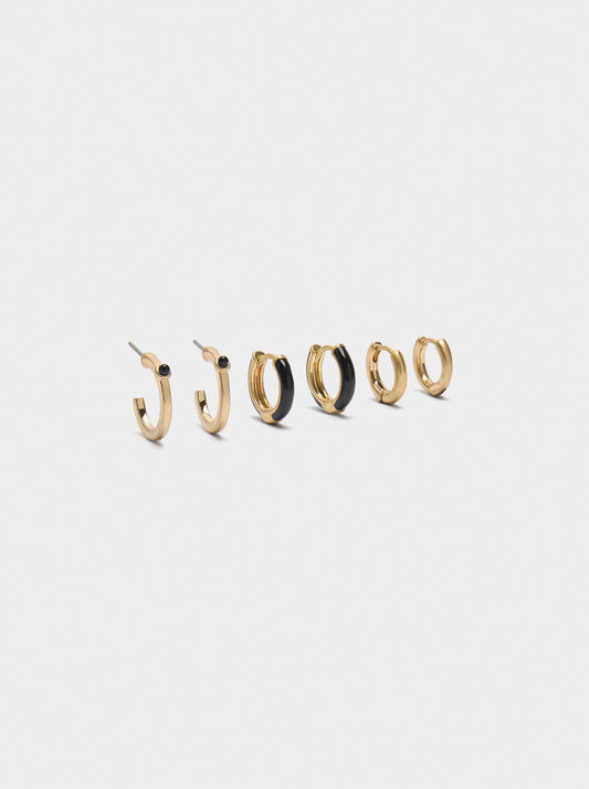 Set Of Hoop Earrings With Enamel