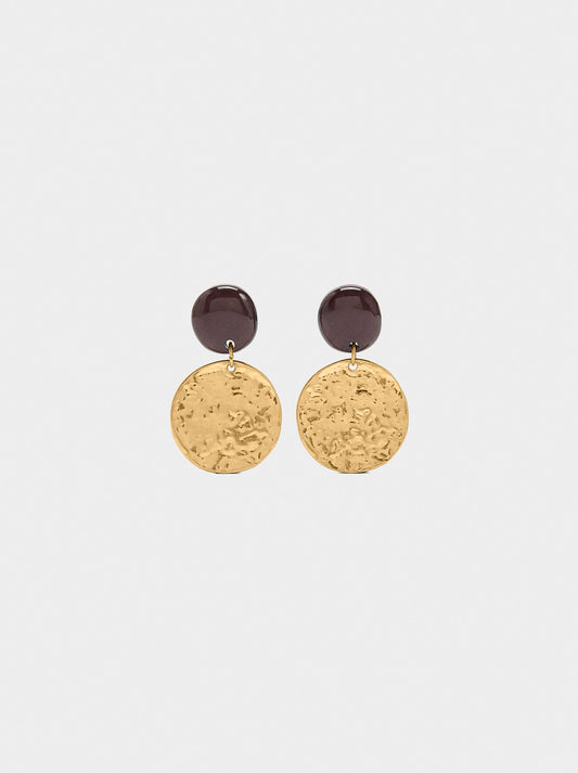 Round Earrings With Resin