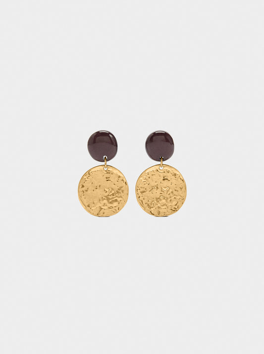 Round Earrings With Resin