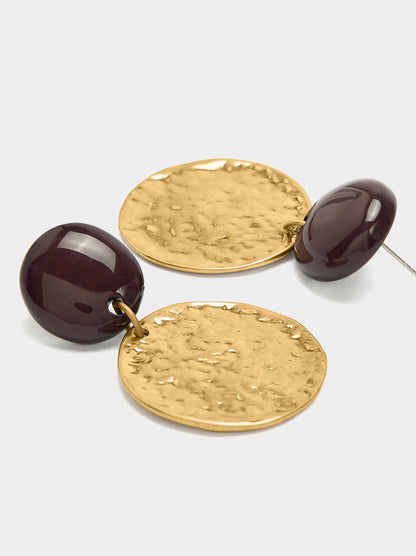 Round Earrings With Resin