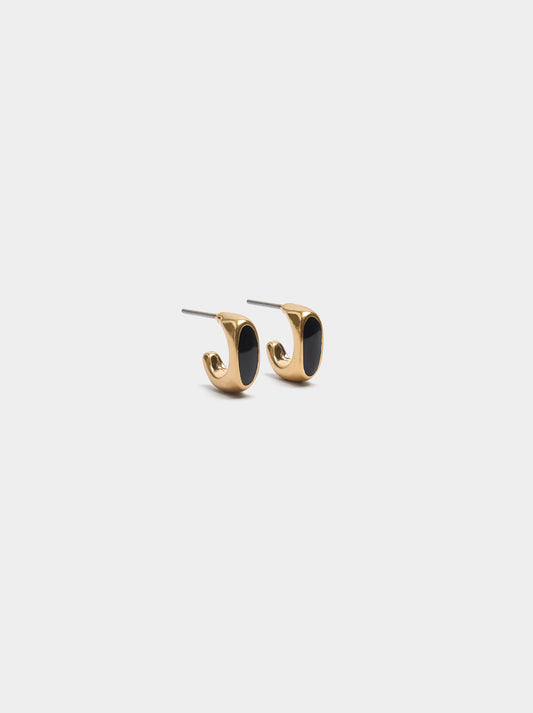 Open Hoop Earrings With Enamel