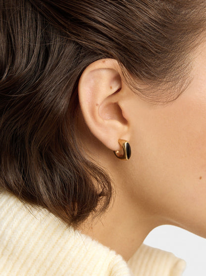 Open Hoop Earrings With Enamel