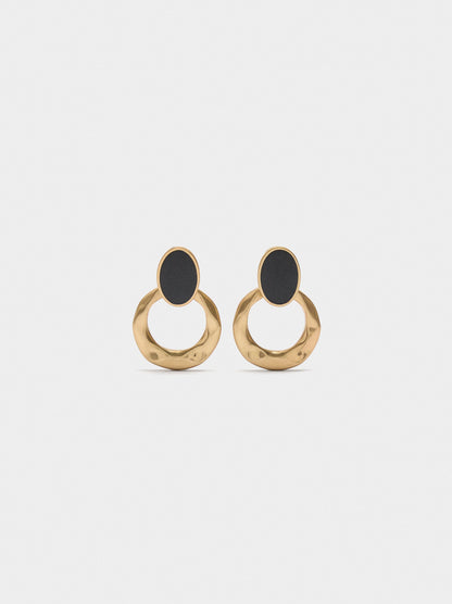 Round Earrings With Resin