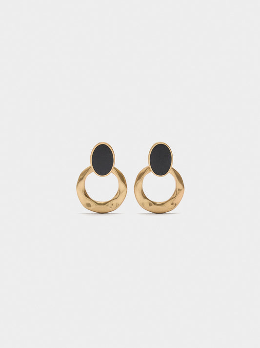 Round Earrings With Resin