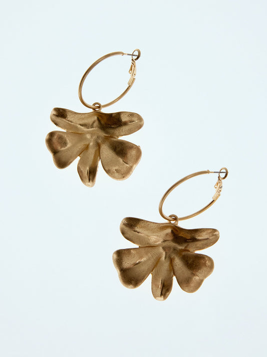 Hoop Earrings With Flower