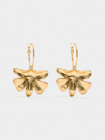 Hoop Earrings With Flower