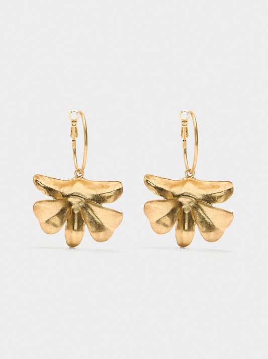 Hoop Earrings With Flower
